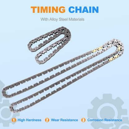 HiSport 2.4L Engine Timing Chain Kit - Compatible with Honda Accord Civic Crosstour CR-V 2008-2015, 14310R5A305 Automotive Timing Chain Set Replacement Parts with VVT Gear & Camshaft Adjuster