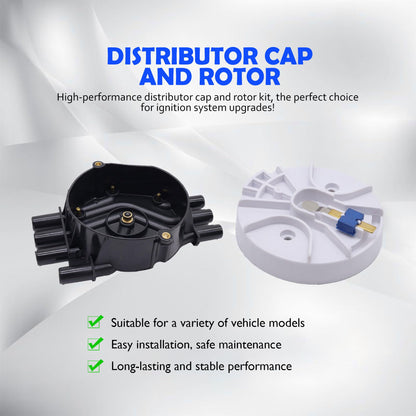 HiSport Ignition Distributor Cap and Rotor Kit - Compatible with Chevy Astro Blazer C1500 Express 1500 Express 2500 K1500 P30 S10 Silverado 1500 Silverado 1500 Classic - Replace 10452457 10452458
