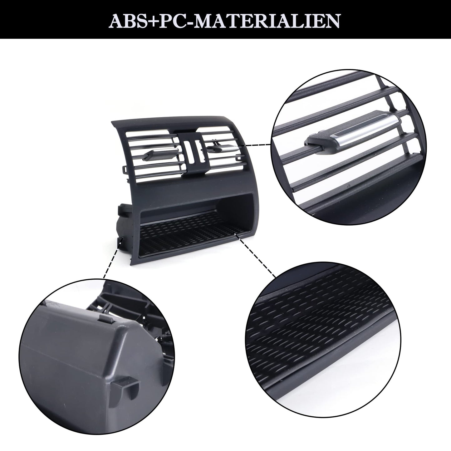 HiSport Rear Air Grille AC Vent Dashboard Interior Center Console Ventilation Conditioning Outlet - Compatible with BMW F10/F18 520 523 525 528 530 535 550 2010-2016 - Replace 64229172167