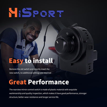 HiSport Driver Side Mirror Control Switch - Compatible with Chevy 2016 2017 2018 2019 2020 2021 2022 Spark 2012 2013 2014 2015 2016 2017 2018 2019 2020 Sonic - Replace 95328440