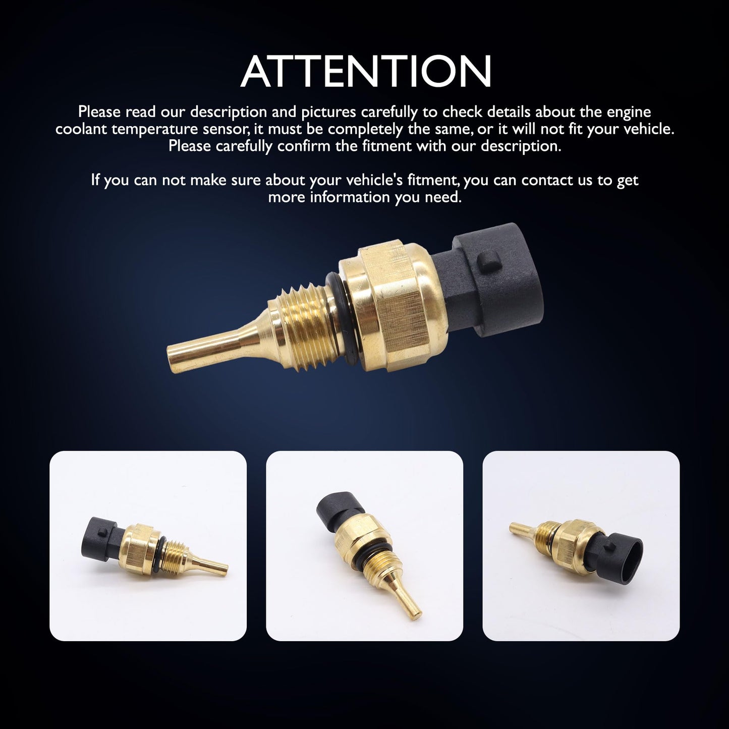 HiSport 4954905 Engine Coolant Temperature Sensor - Compatible with Dodge Ram 2500 Pickup 2004-2010 Ram 2500 2011-2024 3500 2011-2024 Replaces 4088750 5011852AA 3865346 3096153