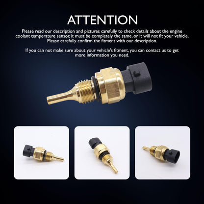 HiSport 4954905 Engine Coolant Temperature Sensor - Compatible with Dodge Ram 2500 Pickup 2004-2010 Ram 2500 2011-2024 3500 2011-2024 Replaces 4088750 5011852AA 3865346 3096153