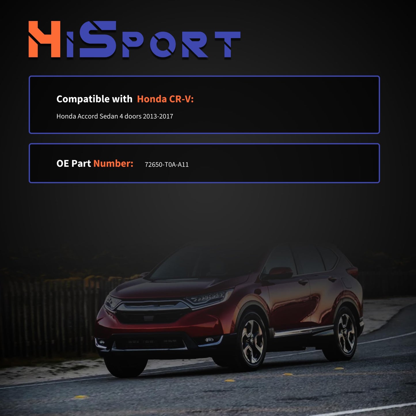 HiSport 72650-T0A-H01 Power Door Lock Actuator Rear Left - Compatible with Honda Accord Sedan 4 Doors 2013 2014 2015 2016 2017