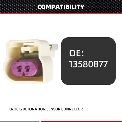 HiSport 13580877 Detonation Knock Sensor Connector Comptible with Buick Cascada, Cadillac ATS, Chevrolet Chevy Avalanche, GMC Acadia, Hummer, Isuzu, Oldsmobile Aurora, Pontiac, Saab, Saturn, Suzuki