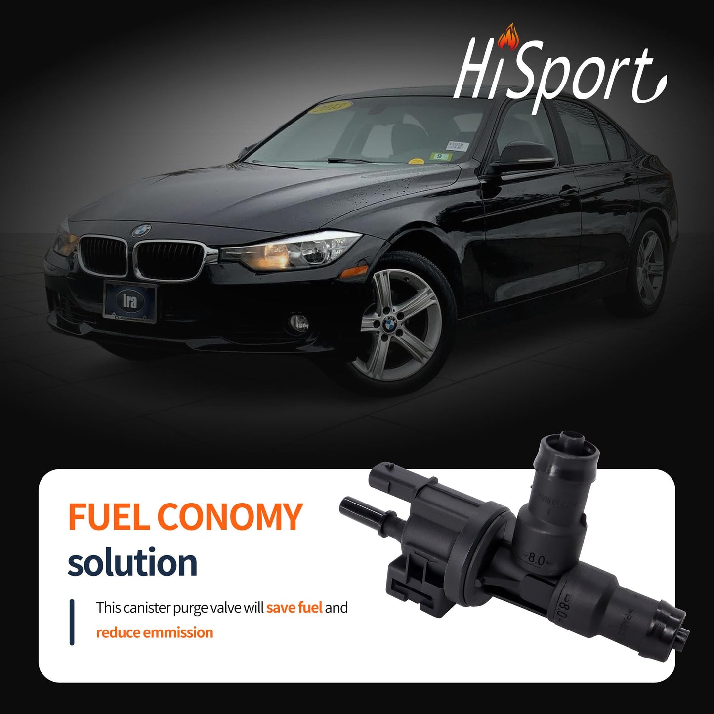 HiSport Fuel Tank Breather Valve 13907643106 - Compatible with BMW F48 F39 X1 X2 330i 340i 430i 540i 740i 2016-2021 - Replaces 13907645860 028142544 7643106