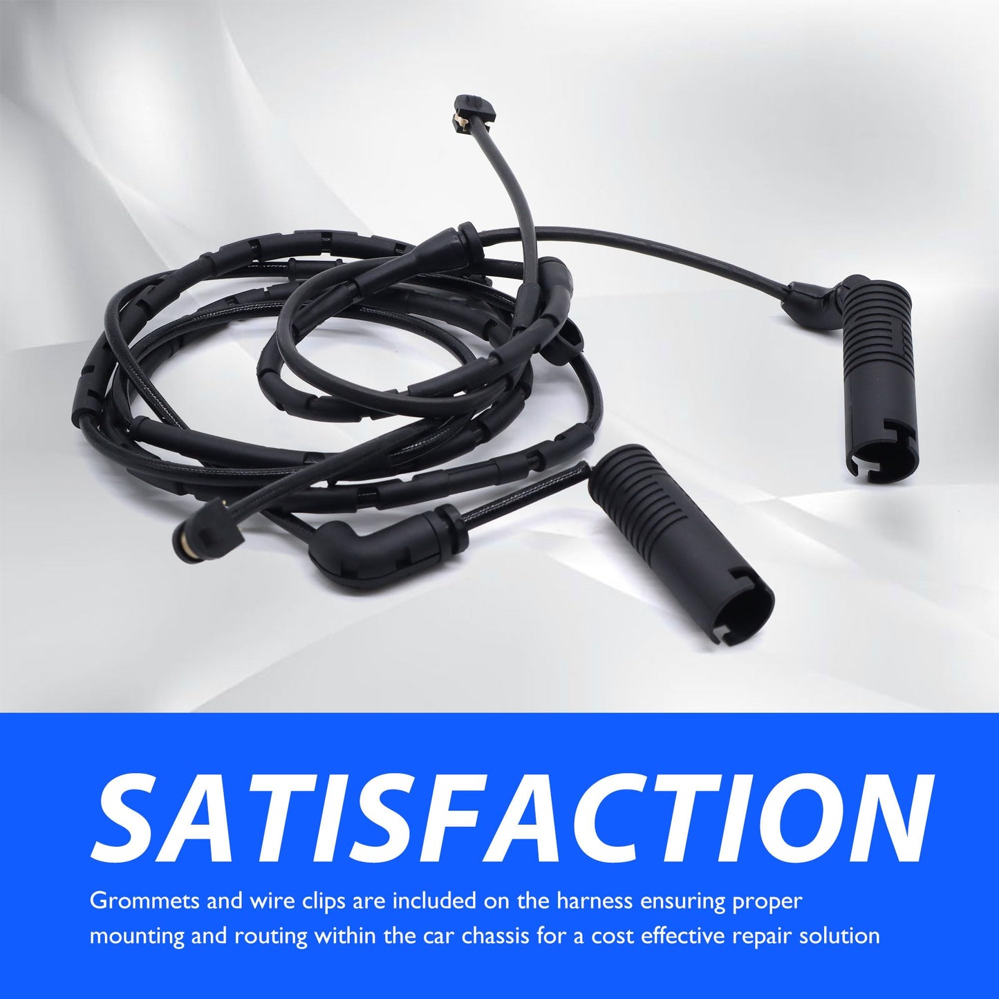 HiSport Front and Rear Brake Pads Sensor - Compatible with BMW 323Ci 2000 323i 1999-2000 325Ci 2001-2006 325i 2001-2005 328Ci 2000 328i 1999-2000 - Replace 34351164371 34351164372