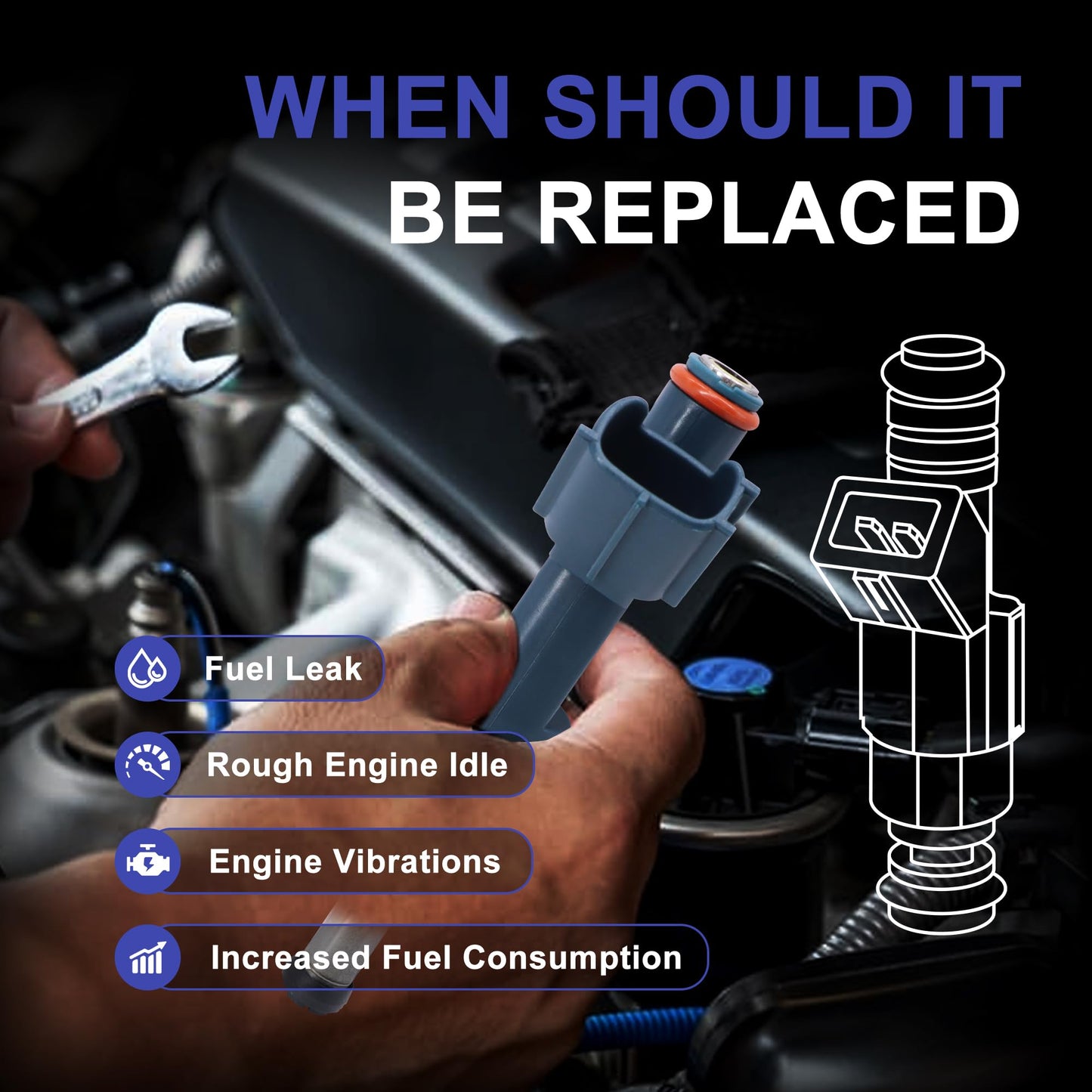 HiSport 4 Fuel Injectors 23209-39195 Compatible with Toyota 1.8L Prius V Plug-In Prime 2010-2015 Replacement for Lexus CT200h 2011-2015,12 Holes