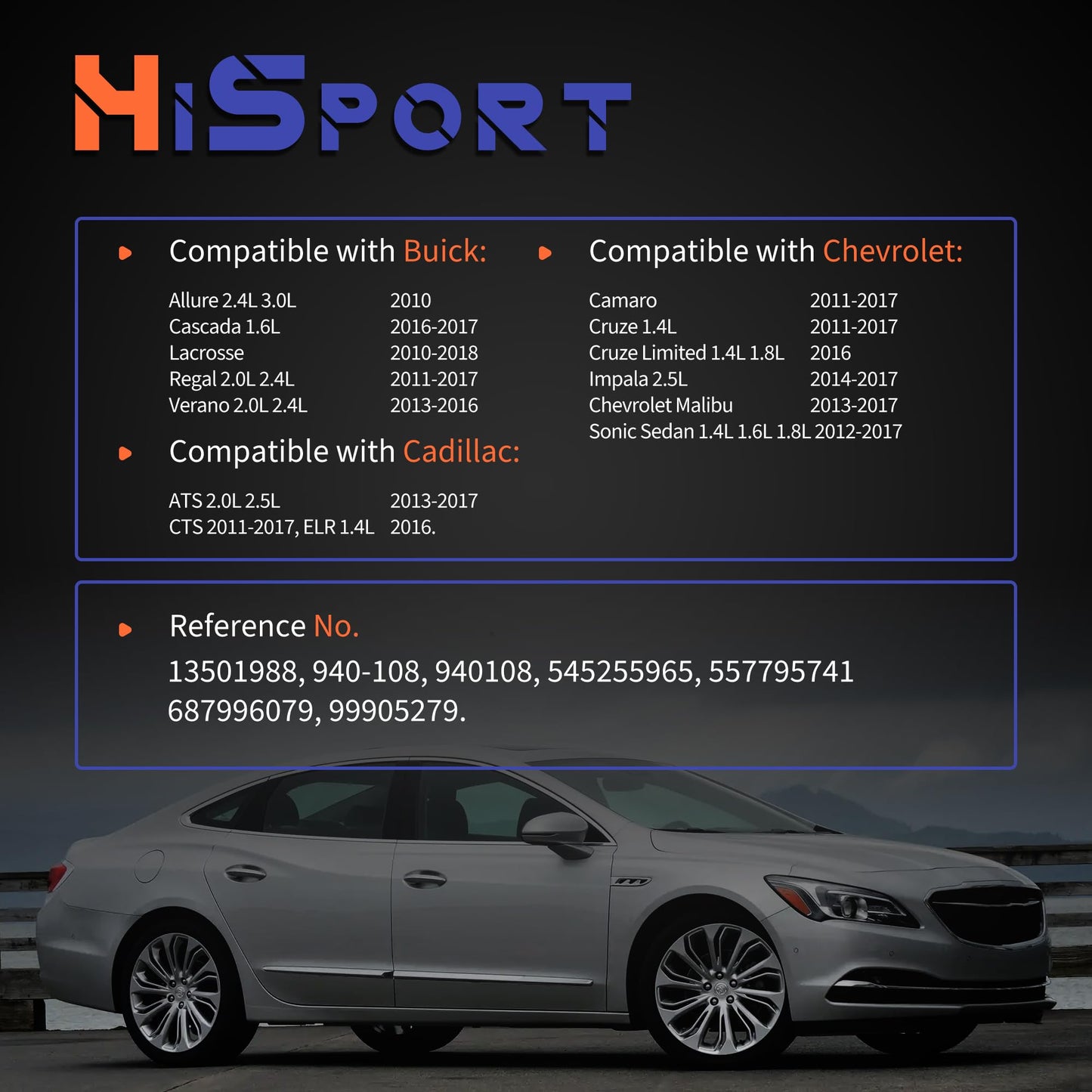 HiSport Trunk Latch Lock Actuator 940-108 Compatible with Buick Allure Cascada Lacrosse Regal Verano & Cadillac ATS CTS ELR & Chevrolet Camaro Cruze Limited Impala Malibu Sonic 13501988 99905279