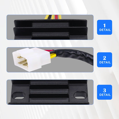 HiSport 32800-19B10 Voltage Regulator Rectifier - Compatible with Suzuki DR-ZS50 Quadrunner 160 LTF160 LTF4WD King Quad 300 LTF300F LT-300F Replaces 32800-19B11 3280019B11