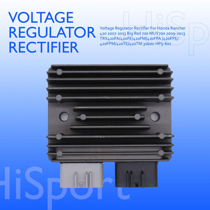 HiSport 31600-HP5-601 Voltage Regulator Rectifier Compatible with Honda Big Red 700 MUV700 Rancher 420 TRX420FA TRX420FE TRX420FM TRX420FPA TRX420FPE TRX420FPM TRX420TE TRX420TM 2007-2013