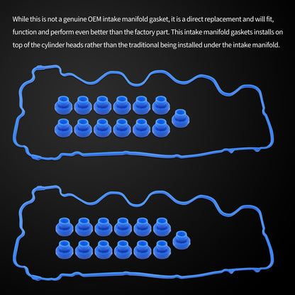 HiSport Valve Cover Gasket Set Kit - Compatible with Avanti Ford Explorer Explorer Sport Trac F-150 Mustang Expedition F-250 F-350 Super Duty Lincoln Navigator Mark LT 4.6L 5.4L - Replace VS50687R