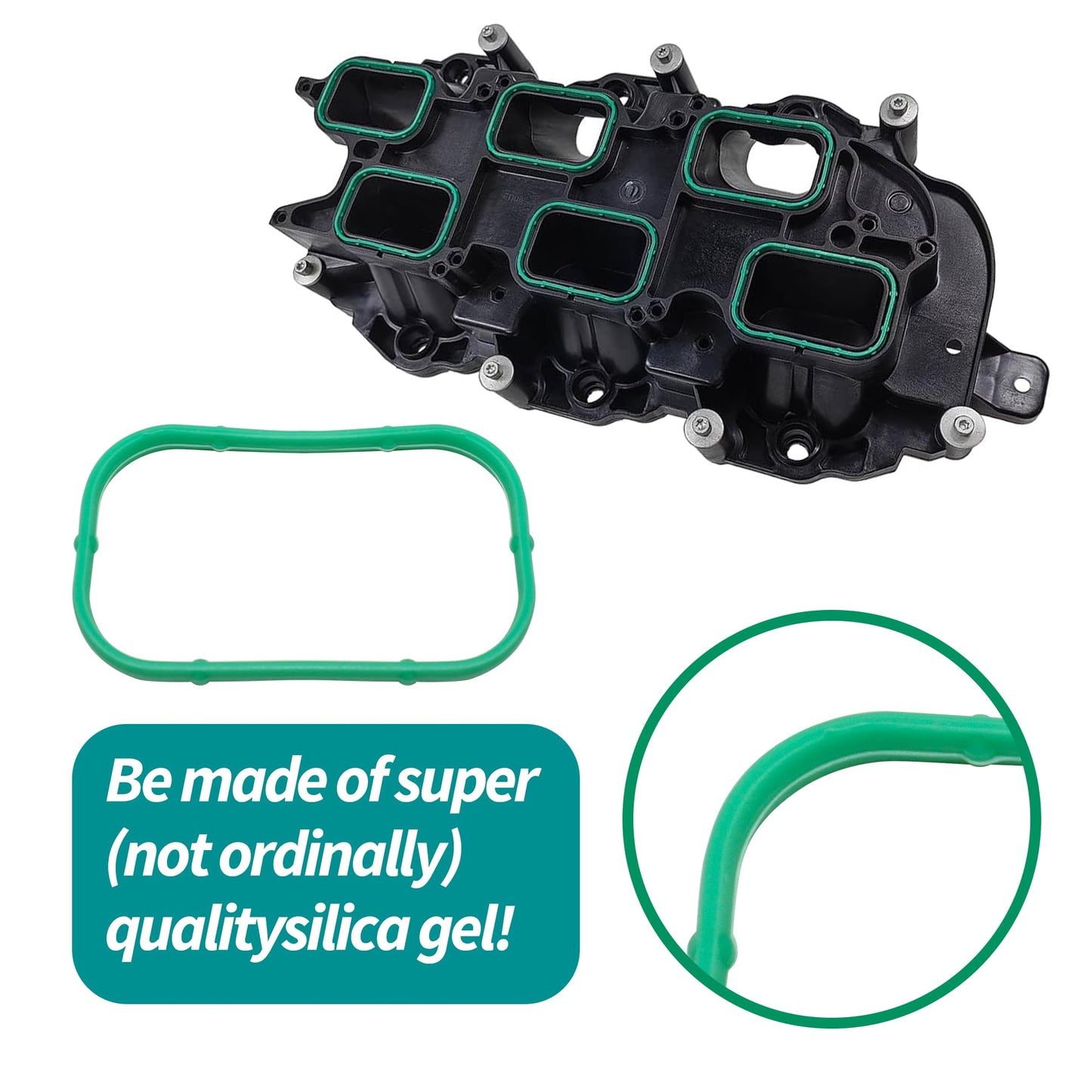 HiSport MS97204 Intake Manifold Gasket Set Upper & Lower - Compatible with 3.6L 2011-2020 Dodge Avenger Journey Charger Grand Cherokee Chrysler 200 300