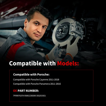 HiSport Driver and Passenger Side Disc Brake Pad Wear Sensors - Compatible with Porsche Cayenne 2011-2018 Panamera 2011-2016 - Replace 7P0907637A 95861236500 355251921