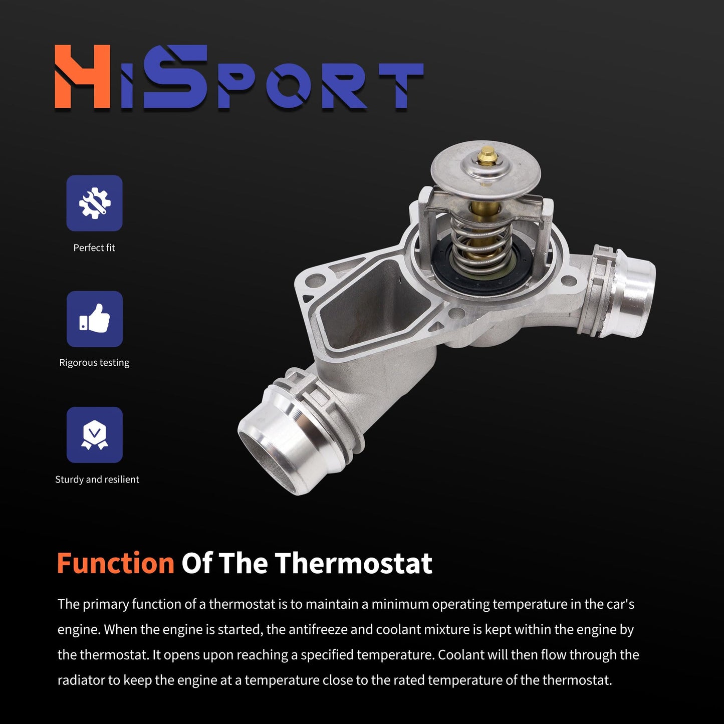 HiSport Engine Coolant Thermostat Housing Assembly 11537509227 - Compatible with BMW 323Ci 323i 325Ci 325i 325xi 328Ci 328i 330Ci 330i 330xi 525i 528i 530i X3 X3 X5 Z3 Z3 Z3 Z4 Z4 1999-2006