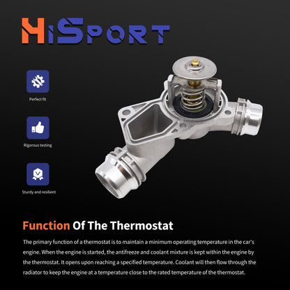 HiSport Engine Coolant Thermostat Housing Assembly 11537509227 - Compatible with BMW 323Ci 323i 325Ci 325i 325xi 328Ci 328i 330Ci 330i 330xi 525i 528i 530i X3 X3 X5 Z3 Z3 Z3 Z4 Z4 1999-2006
