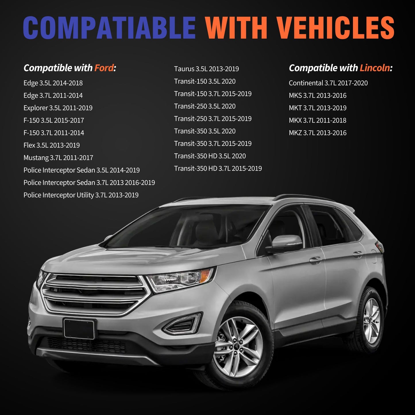 HiSport Engine Valve Cover Gasket Set - Compatible with Ford Edge Explorer F-150 Flex Mustang Police Interceptor Sedan Taurus Transit-150 Transit-250 Transit-350 Transit-350 HD - Replace VS50814R