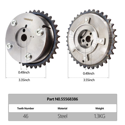 HiSport 13050-0V011 Timing Camshaft Sprocket VVT Gears Intake and Exhaust - Compatible with 2009-2012 Toyota RAV4 Camry 2.5L Highlander Sienna Venza 2.7L - Replace 13070-0V013