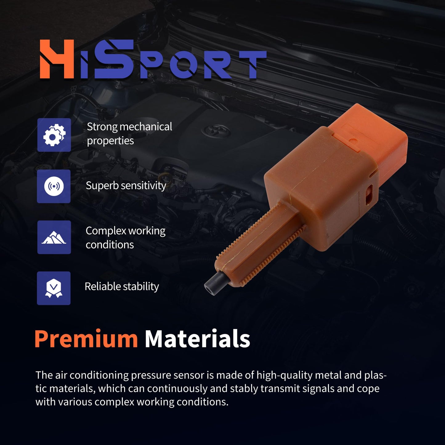 HiSport Brake Light Stop Lamp Switch 25320BR00A Compatible with Nissan Sentra S, SL, SR, SV 1.6 1.8 2015-2019, SLS593