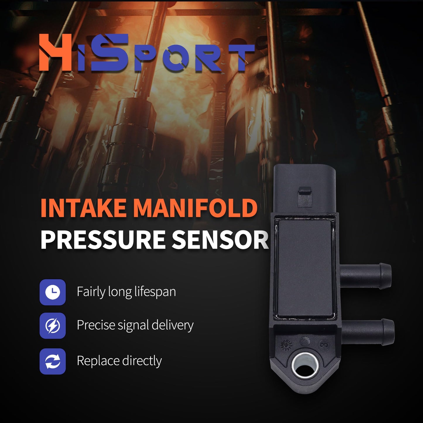 HiSport Difference Intake Air Pressure Sensor - Compatible with Audi A3 A5 A6 A6 Quattro Q3 TT Compatible with Volkswagen Beetle Golf Jetta Passat - Replace 03L906051B