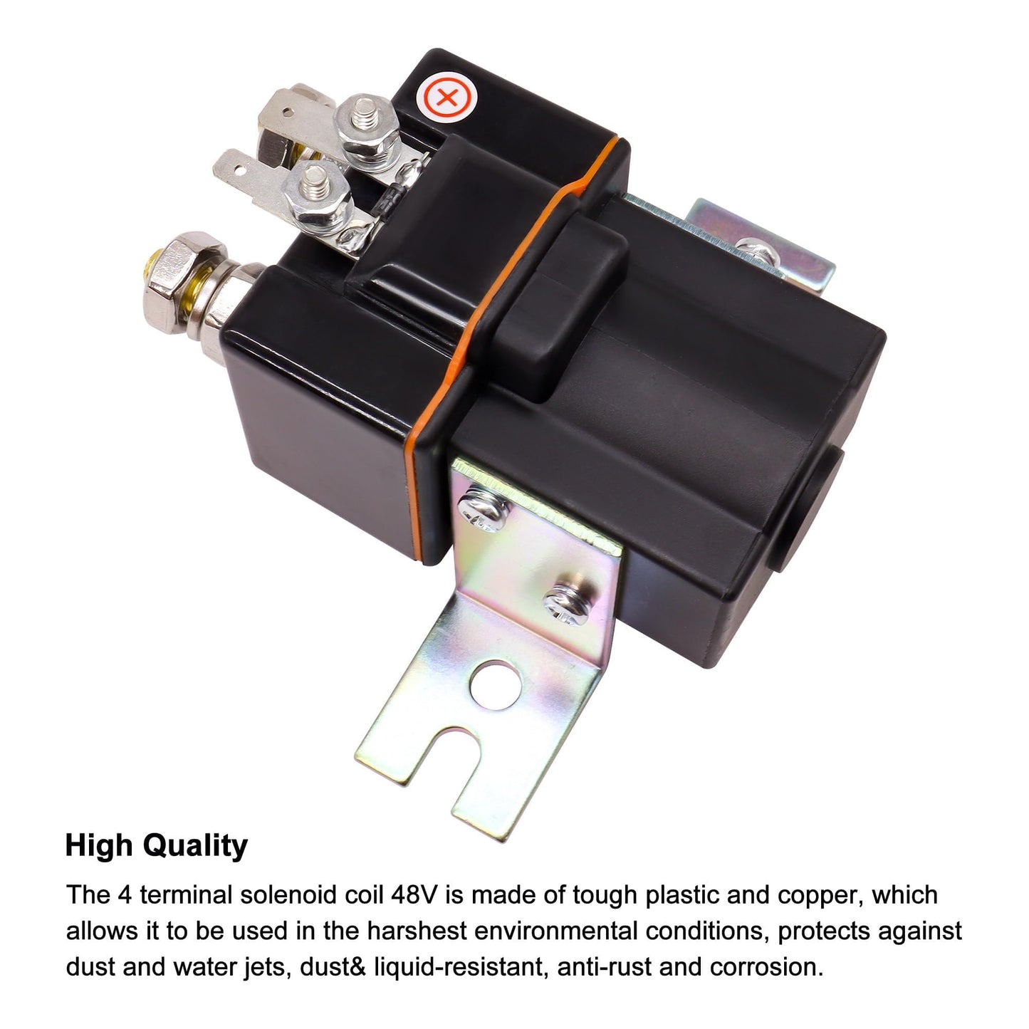 HiSport 101908701 Heavy Duty Solenoid Compatible with Club Car 48V, 4 Terminal Solenoid Coil | 95-Up DS and 04-Up Precedent Golf Carts, DS Precedent Electric Carts SW80-2028P Replace Albright 5722