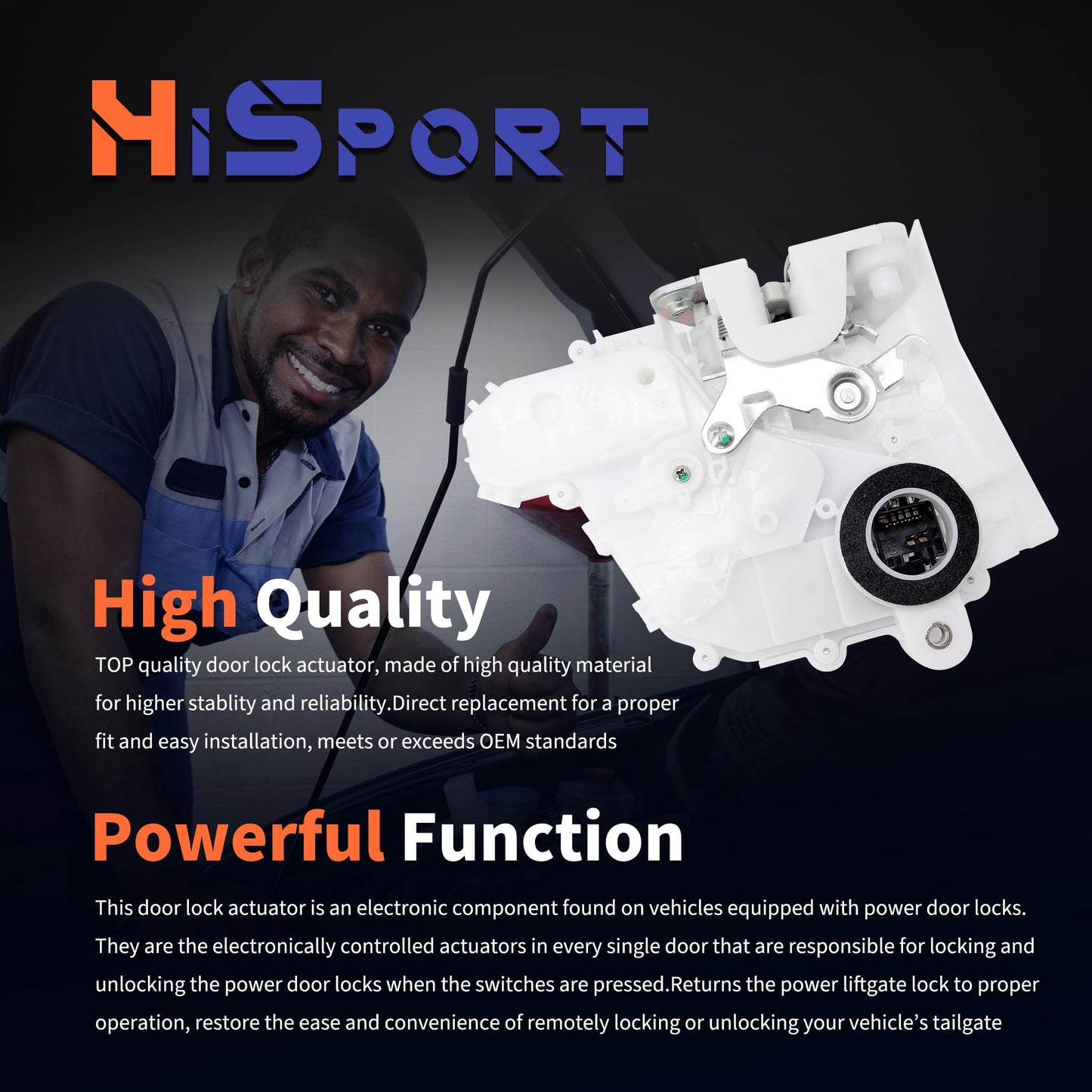 HiSport Door Lock Actuator Front Left Compatible with Honda CRV CR-V 2007 2008 2009 2010 2011, Replacement for 72150-SWA-A01, 72150SWAA01, L4 2.4L Sport Utility