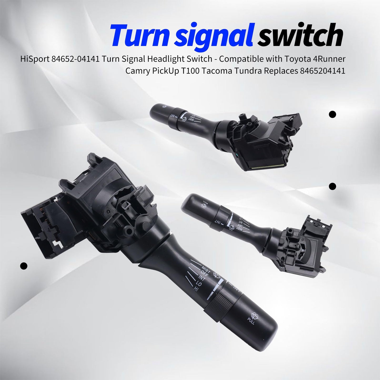 HiSport 84652-04141 Turn Signal Headlight Switch - Compatible with Toyota 4Runner Camry Pickup T100 Tacoma Tundra Replaces 8465204141