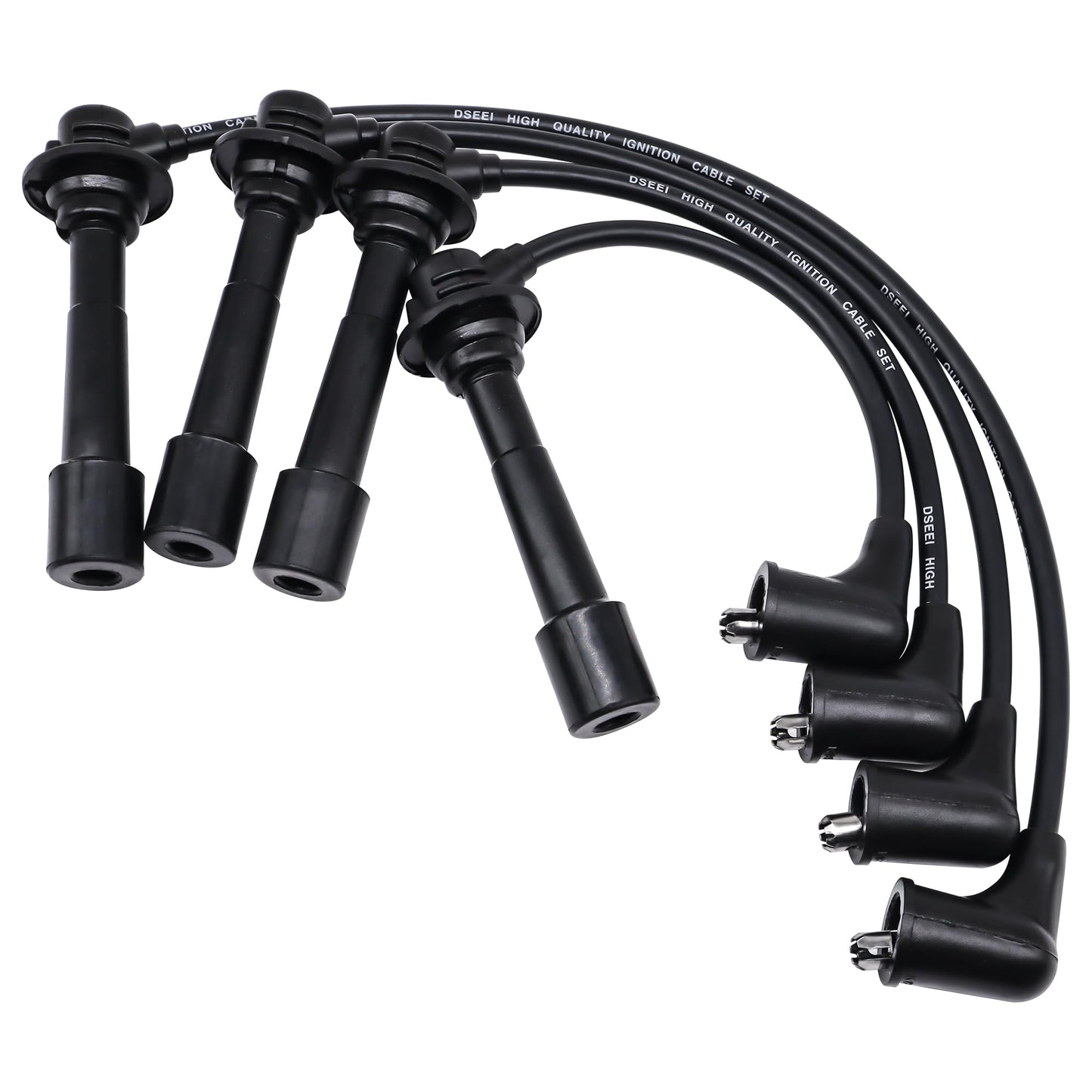 HiSport B61P18140A Spark Plug Wire Set of 4- Compatible with Mazda MX-5 1.6L 1.8L Engines 90-00 10.2mm etc Improved Strength Heat Resistance - Replace B61P18140B B61P18140C BPE818140A