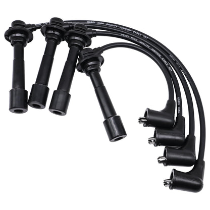 HiSport B61P18140A Spark Plug Wire Set of 4- Compatible with Mazda MX-5 1.6L 1.8L Engines 90-00 10.2mm etc Improved Strength Heat Resistance - Replace B61P18140B B61P18140C BPE818140A