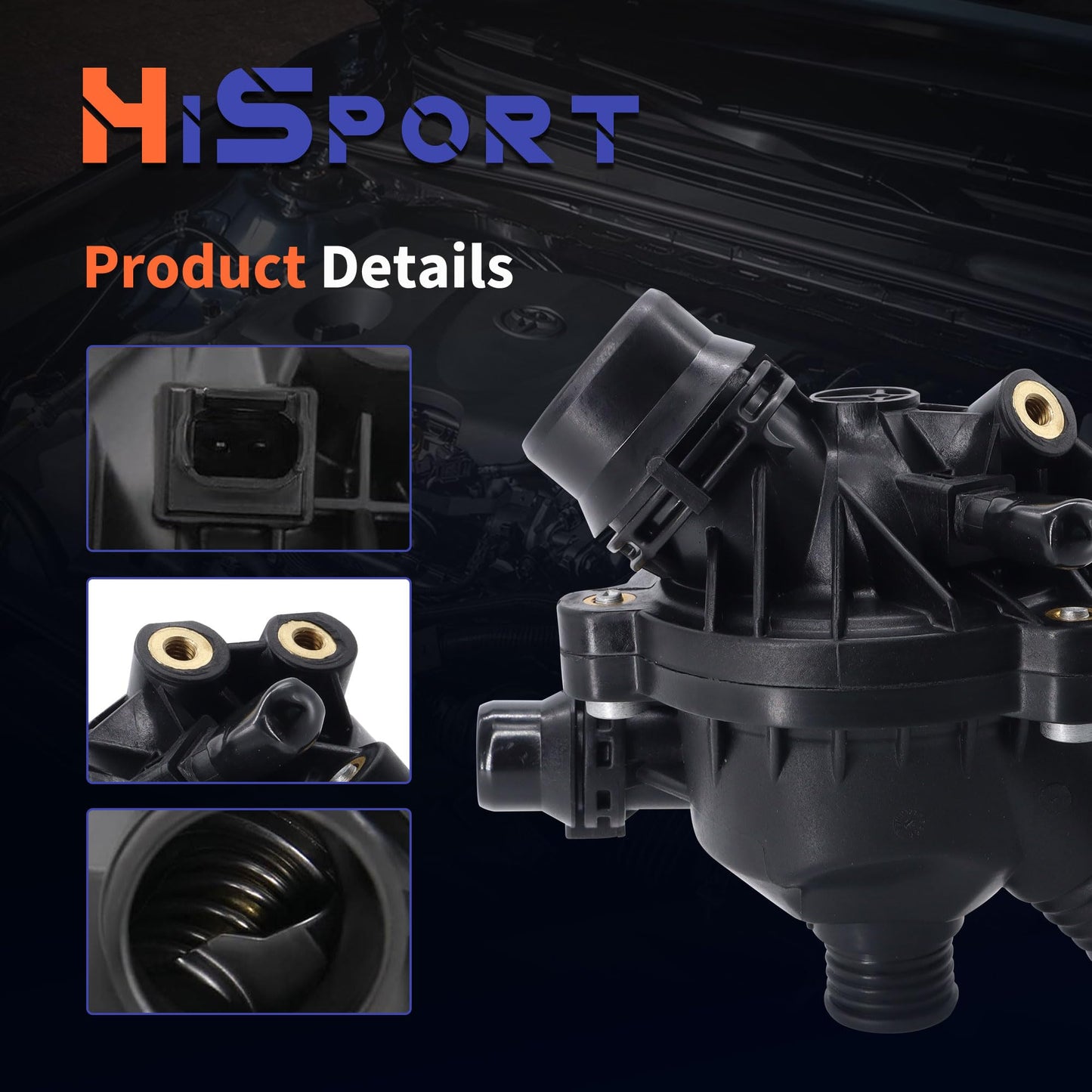 HiSport Engine Coolant Thermostat Housing Assembly 11537549476 - Compatible with BMW Z4 X3 535xi 535i xDrive 535i 530xi 530i 528xi 528i xDrive 528i 525xi 525i 335xi 335is 335i xDrive 335i 2006-2016