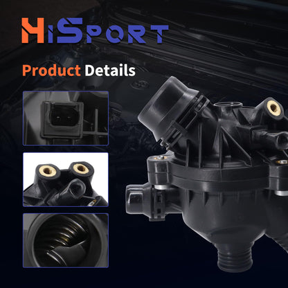 HiSport Engine Coolant Thermostat Housing Assembly 11537549476 - Compatible with BMW Z4 X3 535xi 535i xDrive 535i 530xi 530i 528xi 528i xDrive 528i 525xi 525i 335xi 335is 335i xDrive 335i 2006-2016