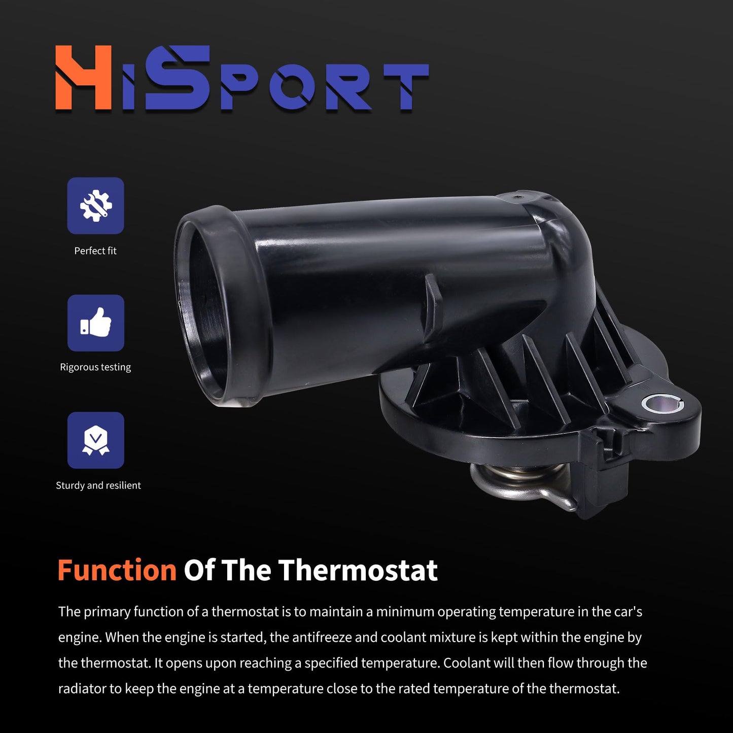 HiSport 5184977AE Engine Coolant Thermostat Housing Assembly - Compatible with Chrysler 300 2011-2018 Compatible with Dodge Challenger 2011-2018 Charger 2011-2018