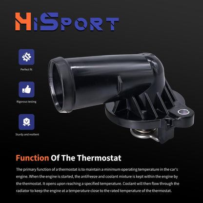 HiSport 5184977AE Engine Coolant Thermostat Housing Assembly - Compatible with Chrysler 300 2011-2018 Compatible with Dodge Challenger 2011-2018 Charger 2011-2018