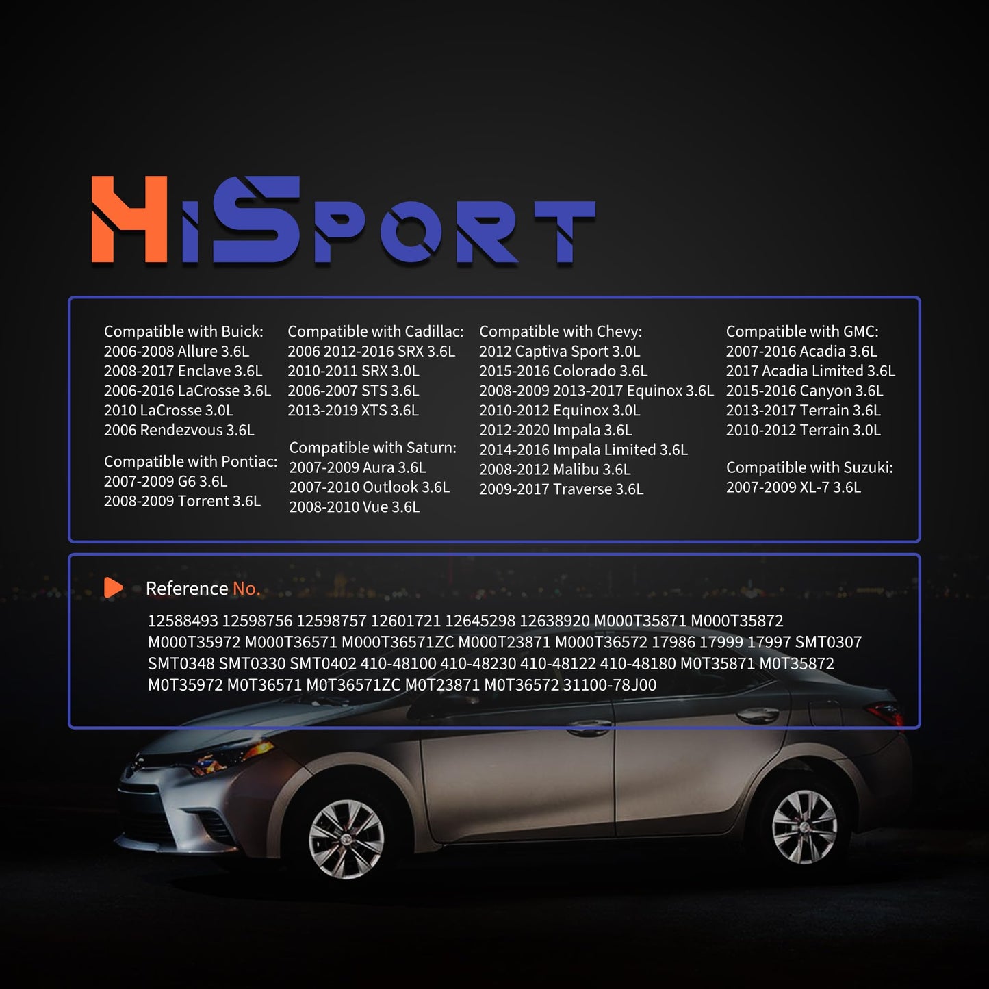 HiSport New Starter Motor 12645298 17986N - Compatible with Buick Cadillac Chevy GMC Pontiac Saturn Suzuki Malibu Traverse Acadia Limited Canyon Terrain G6 Torrent Aura Outlook Vue XL-7 2006-2019