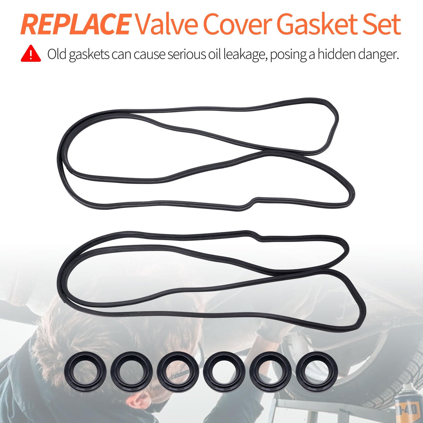 HiSport Valve Cover Gasket - Compatible with Toyota Avalon Camry Highlander RAV4 Sienna Venza Highlander Lexus ES350 RX350 RX450H Lotus Evora Evora 3.5L V6 2005-2016 - Replace VS50682R