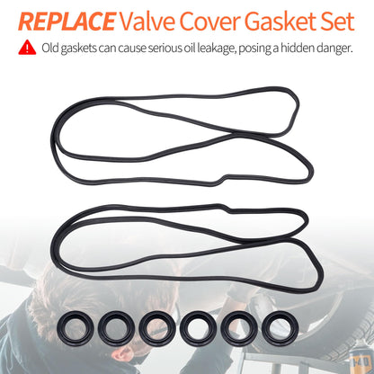 HiSport Valve Cover Gasket - Compatible with Toyota Avalon Camry Highlander RAV4 Sienna Venza Highlander Lexus ES350 RX350 RX450H Lotus Evora Evora 3.5L V6 2005-2016 - Replace VS50682R
