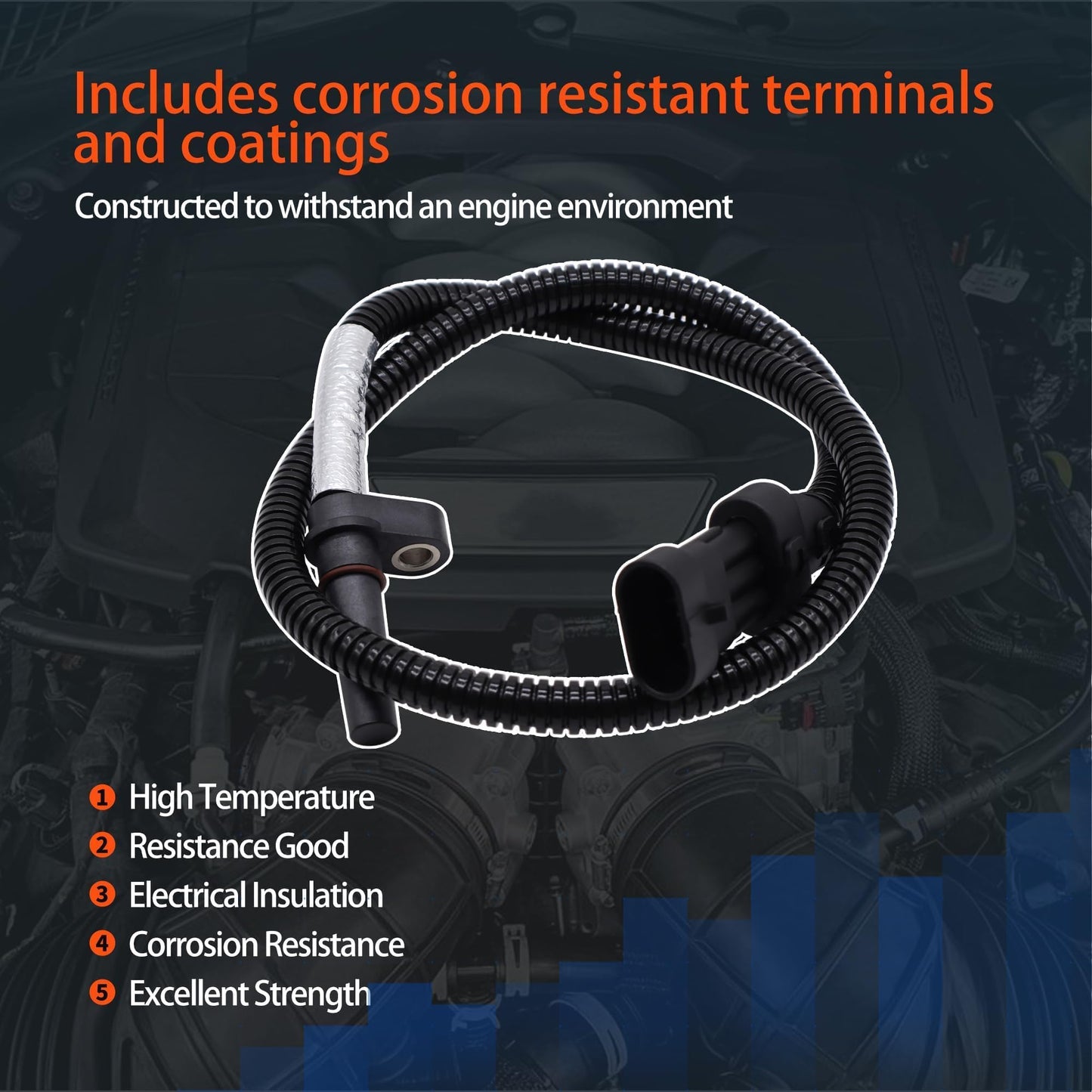 HiSport Turbocharger Speed Sensor 68039104AA - Turbo Charger Output Speed Sensor Compatible with Cummins Holset ISB ISC ISL ISX 6.7L 24V Diesel Dodge RAM 2007-2010 - Replaces 904341 5550060