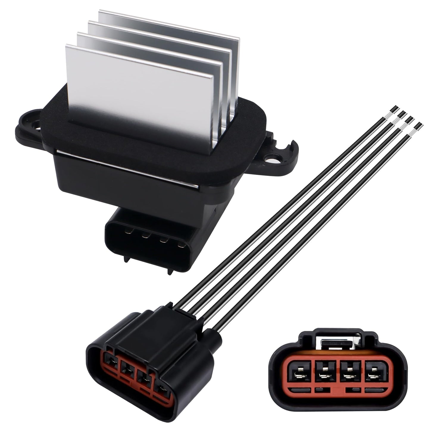 HiSport 27151ZQ00A HVAC Heater Blower Motor Fan Resistor with Harness Compatible with Infiniti QX56 QX80 Compatible with Nissan Armada Quest,27151-ZT00A 27151-ZM70A 27151-ZQ00A RU792 JA1808 4P1686