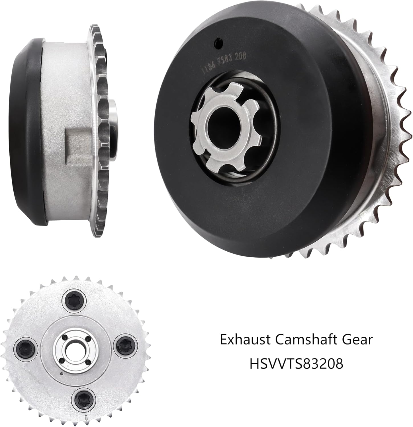 HiSport VVT Intake & Exhaust Camshaft Adjuster Sprocket Gears - Compatible with BMW 128i 135i 325i 328i 330i 335i 435i 525i 525xi 528i 528xi 530i 530xi 535i 640i 740i - Replace 11367583207 11367583208