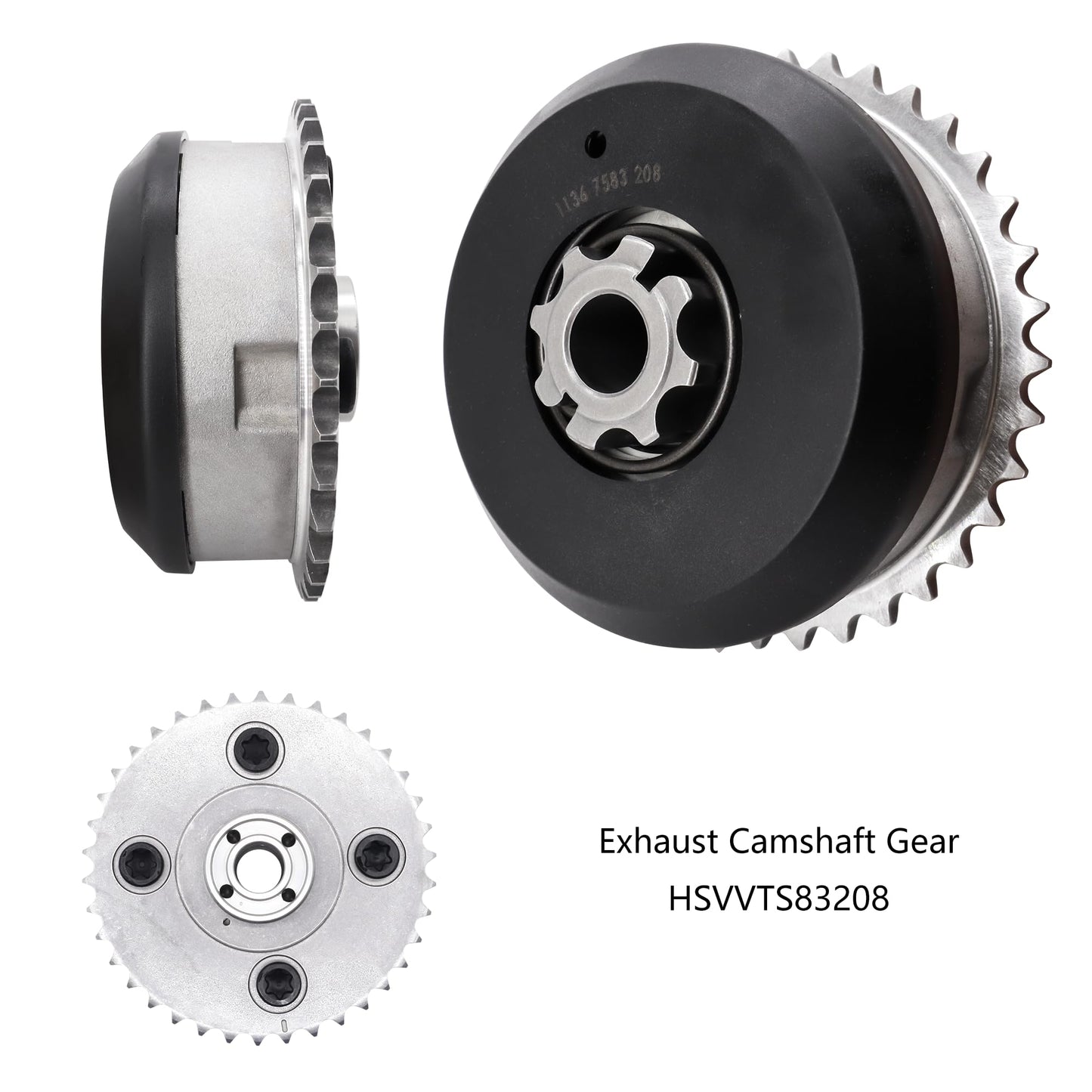 HiSport VVT Intake & Exhaust Camshaft Adjuster Sprocket Gears - Compatible with BMW 128i 135i 325i 328i 330i 335i 435i 525i 525xi 528i 528xi 530i 530xi 535i 640i 740i - Replace 11367583207 11367583208