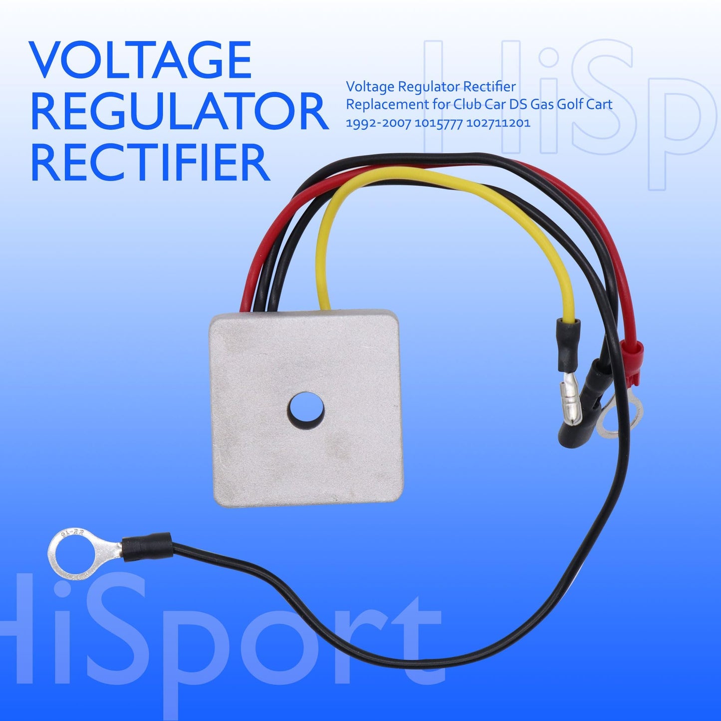 HiSport 1015777 Voltage Regulator Rectifier Compatible with 1992-Up Club Car Gas DS & Carryall Gas Golf Carts Karts 1992, 1993, 1994, 1995, 1996, 1997, 1998, 1999, 2000, 2001, 2002, 2003, 2004-2007