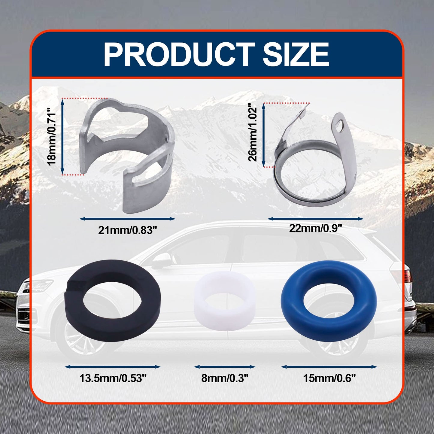 HiSport 06E998907G Fuel Injection Valve Seals Repair O Ring Kit Compatible with VW Audi A4 A5 A6 A8 Q7 Touareg 2.8L 3.2L V6 V8, Replacement for 06E998907, 06E998907E, 06E906036P, 6 Sets