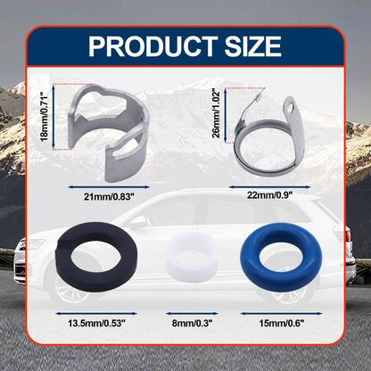 HiSport 06E998907G Fuel Injection Valve Seals Repair O Ring Kit Compatible with VW Audi A4 A5 A6 A8 Q7 Touareg 2.8L 3.2L V6 V8, Replacement for 06E998907, 06E998907E, 06E906036P, 6 Sets