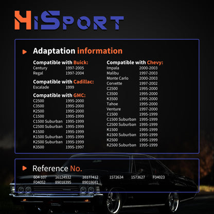 HiSport 604-107 HVAC Blend Door Actuator - Compatible with Chevy Impala Malibu Monte Carlo Corvette C2500 C3500 K3500 Tahoe Venture C1500 C1500 Suburban C2500 Suburban K1500 K2500 K2500 1995-2005
