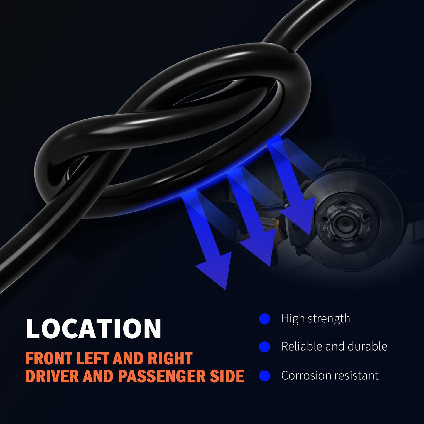 HiSport Front Driver and Passenger Side ABS Speed Sensor Set Replacement for Toyota Camry 2007-2011 V6 2.4L 2.5L 3.5L Base XLE LE Hybrid SE CE,Compatible with Lexus ES350 Sedan 2007-2011 2PCS