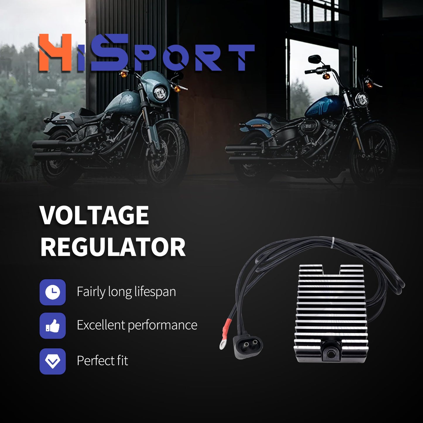 HiSport Voltage Regulator Rectifier - Compatible with Harley-Davidson CVO Dyna Fatboy Replaces 74519-88 74519-88A