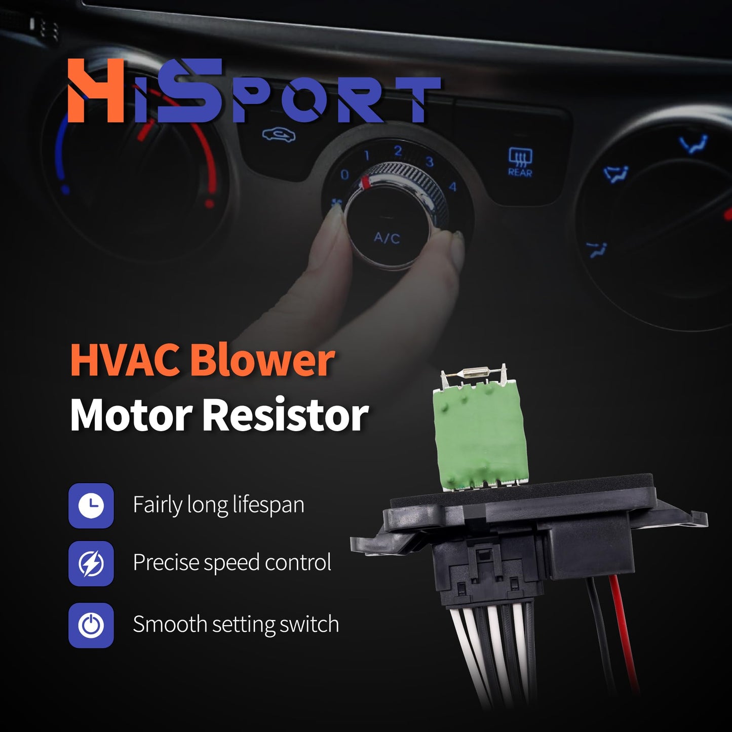 HiSport 89019100 HVAC Blower Motor Resistor Kit with Harness Compatible with Chevy Trailblazer EXT & GMC Envoy XL XUV & Buick Rainier & Isuzu Ascende & Oldsmobile Bravada Replaces 973-008, 973008