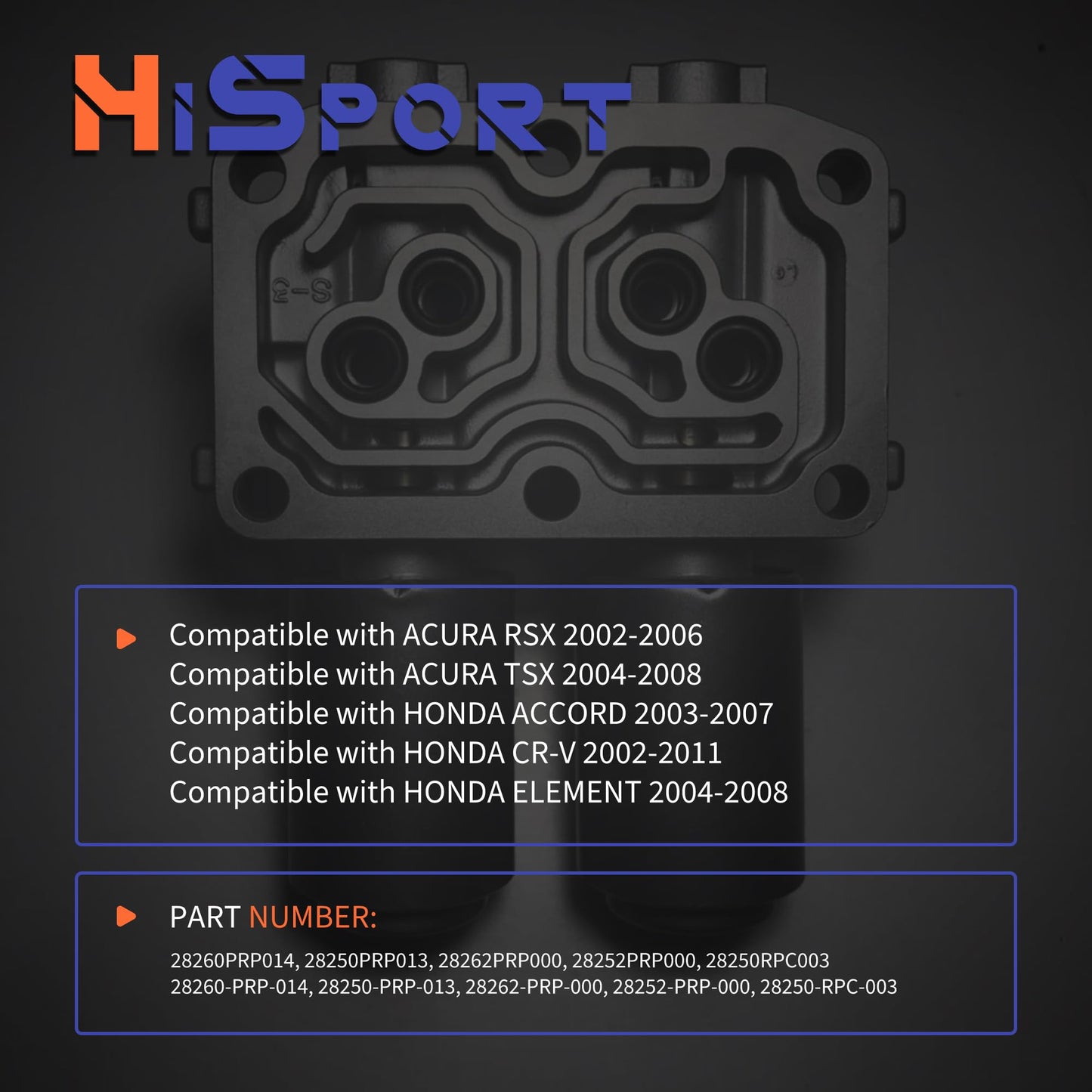 HiSport Transmission Linear Solenoid Gasket with O-Rings Seal Kit - Compatible with Acura RSX TSX Honda Accord CR-V Element Replaces 28260PRP014 28250PRP013 28262PRP000