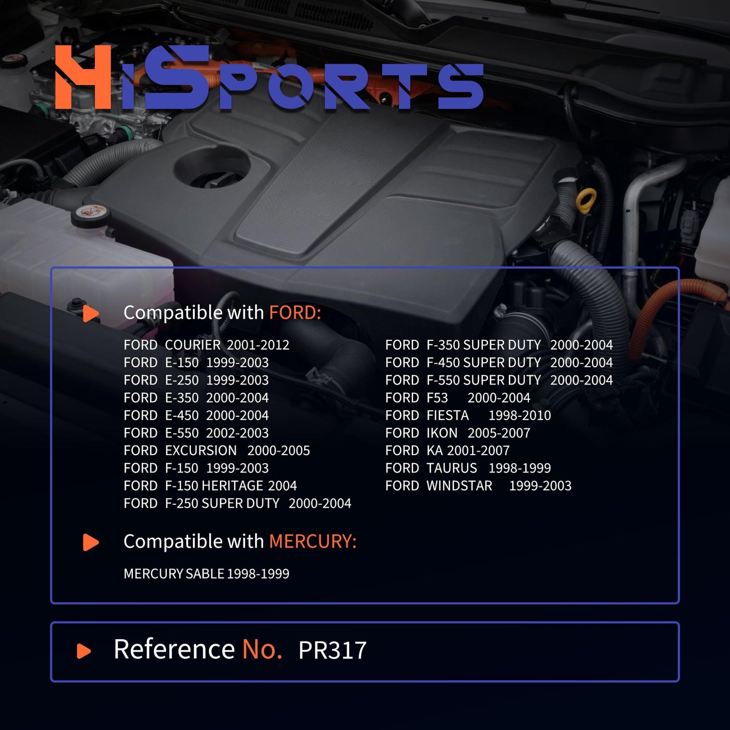 HiSport Fuel Injection Pressure Regulator PR317 Replacement for Ford Fiesta Ka Excursion Courier E-150 E-250 E350 E-450 E-550 F-150 F53 F-250 F-350 F-450 F-550 Windstar for Mercury Sable, 2.7 Bar