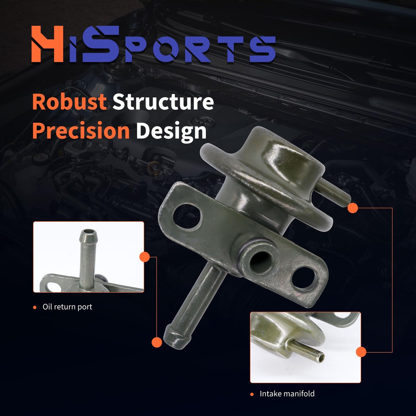 HiSport Fuel Injection Pressure Regulators - Compatible with Pontiac Firefly 1999 Toyota Tacoma 1995-2004 4Runner 1996-2000 T100 1994-1998 Suzuki Swift 1998-2001 - Replace 23280-75020