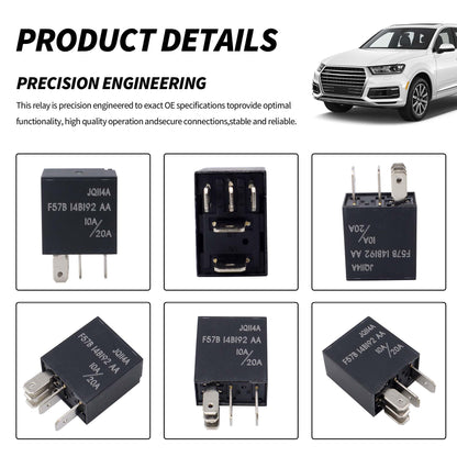 HiSport Relay F57B14B192AA RY612 19290 10A/20A 12VDC 5Pins Automotive A/C Clutch Relay Compatible with Ford, Toyota, Cadillac, 2PCS